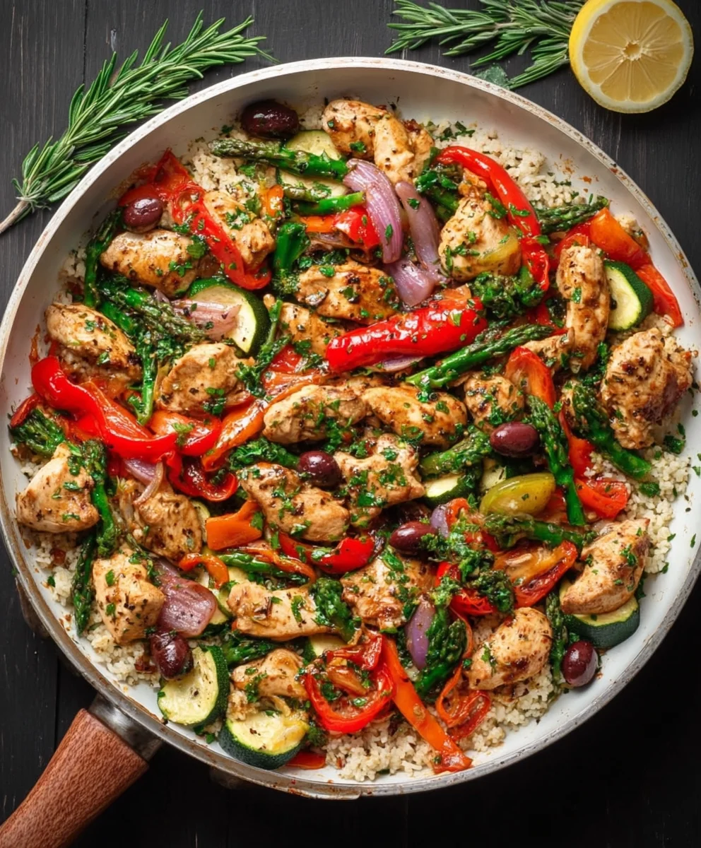 Easy Mediterranean Chicken Stir Fry-Quick Dinner