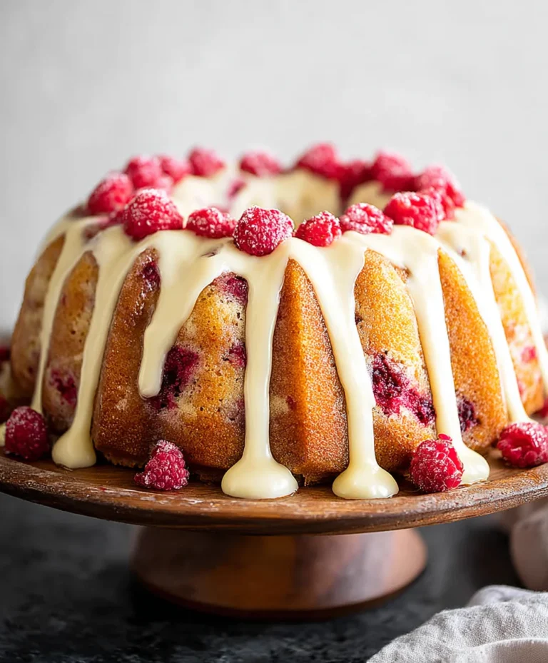 Raspberry White Chocolate Bundt Cake-Decadent Dessert