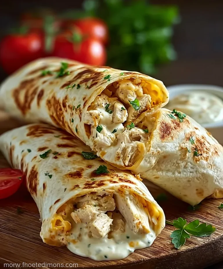 Easy Cheesy Chicken Garlic Wraps- Quick Dinner
