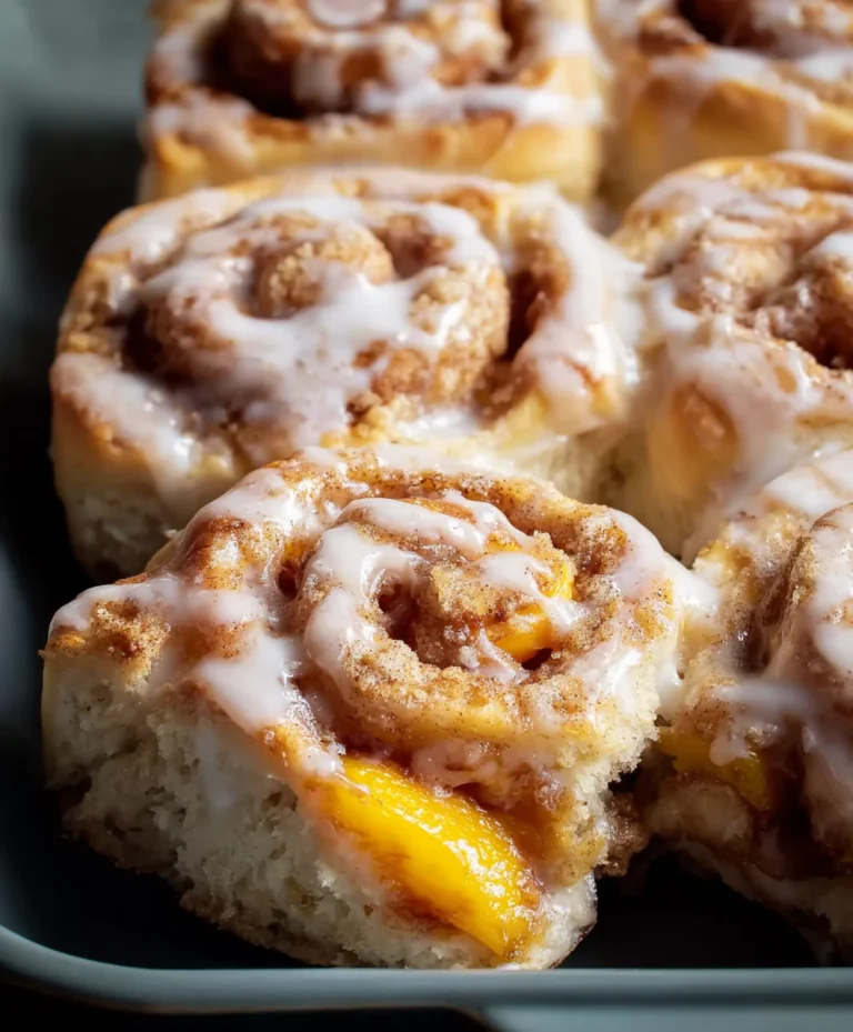 Peach Cobbler Cinnamon Rolls-Sweet Peach Treat