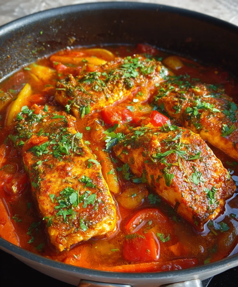 Spicy Moroccan Fish-Flavorful Rich Sauce Recipe