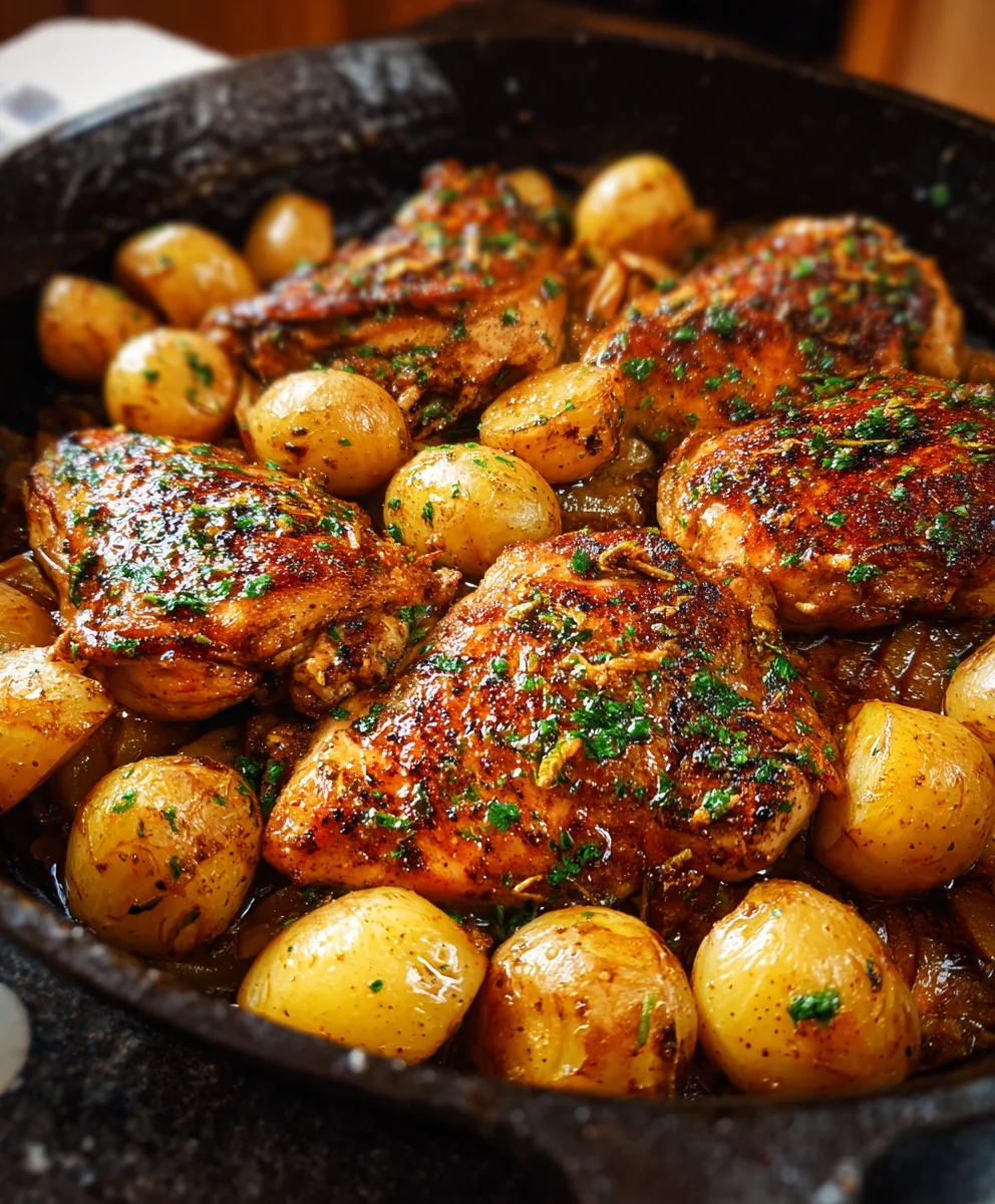 Garlic Butter Beef and Potatoes Skillet Dinner