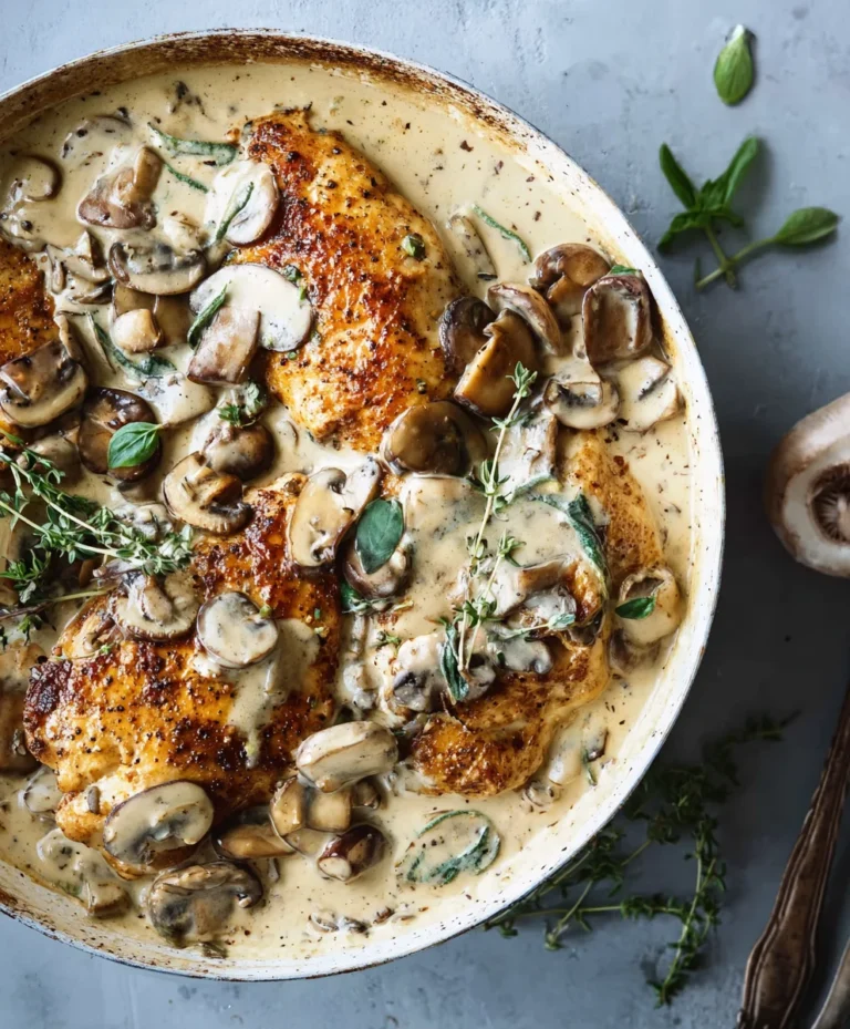 Easy Creamy Mushroom Chicken Dinner Recipe