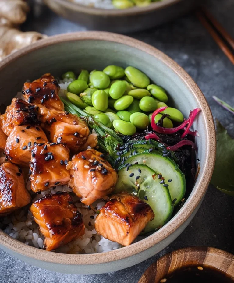 Easy Teriyaki Salmon Sushi Bowl Recipe GF