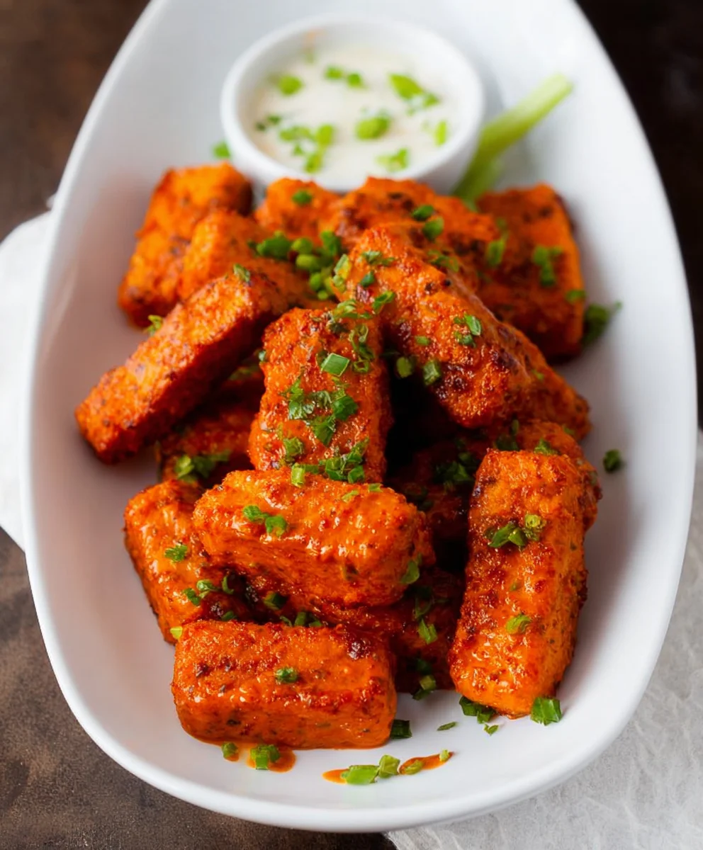 Crispy Baked Buffalo Tofu Wings-Game Day Snack