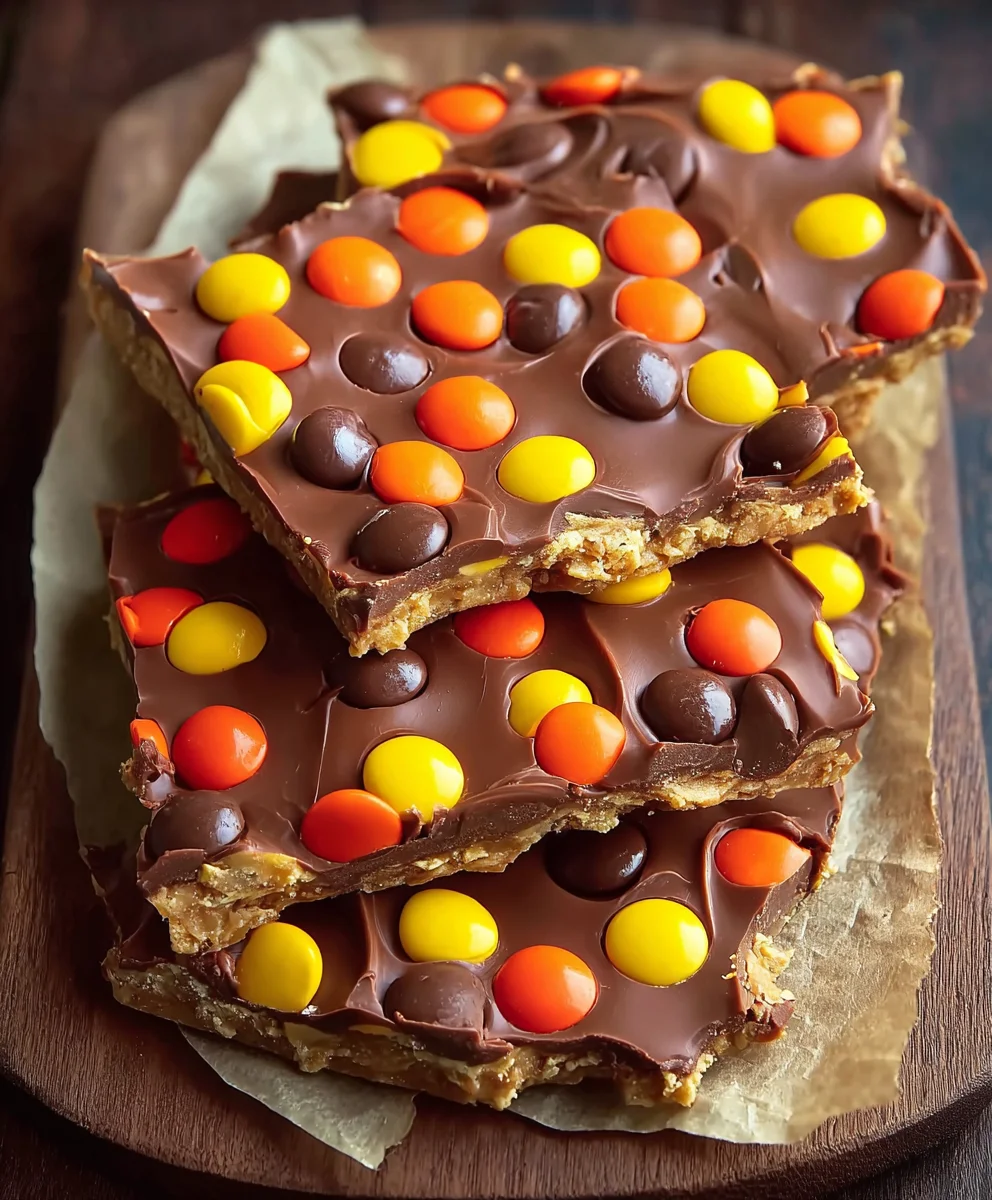 Reese's Pieces Peanut Butter Bark Recipe-Easy Sweet Treat