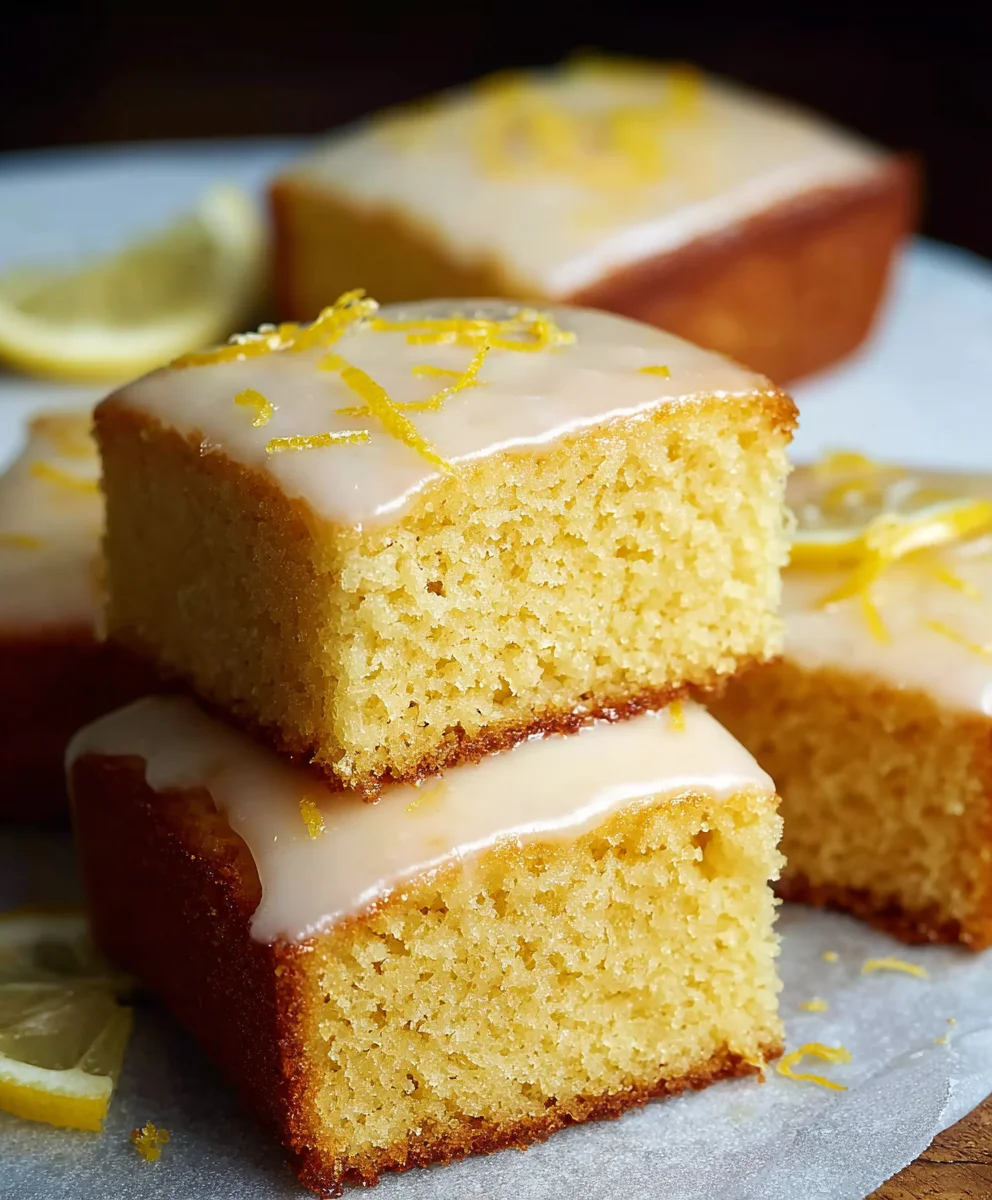 Easy Lemon Drizzle Traybake Cake-Simple & Delicious