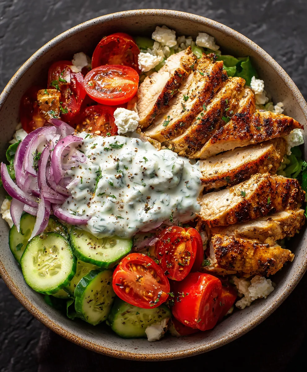 Greek Chicken Gyro Bowl- Delicious & Easy Dinner