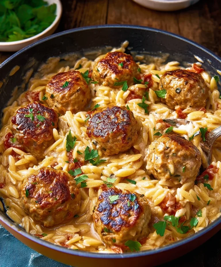 Marry Me Chicken Meatball Orzo – Creamy & Delicious