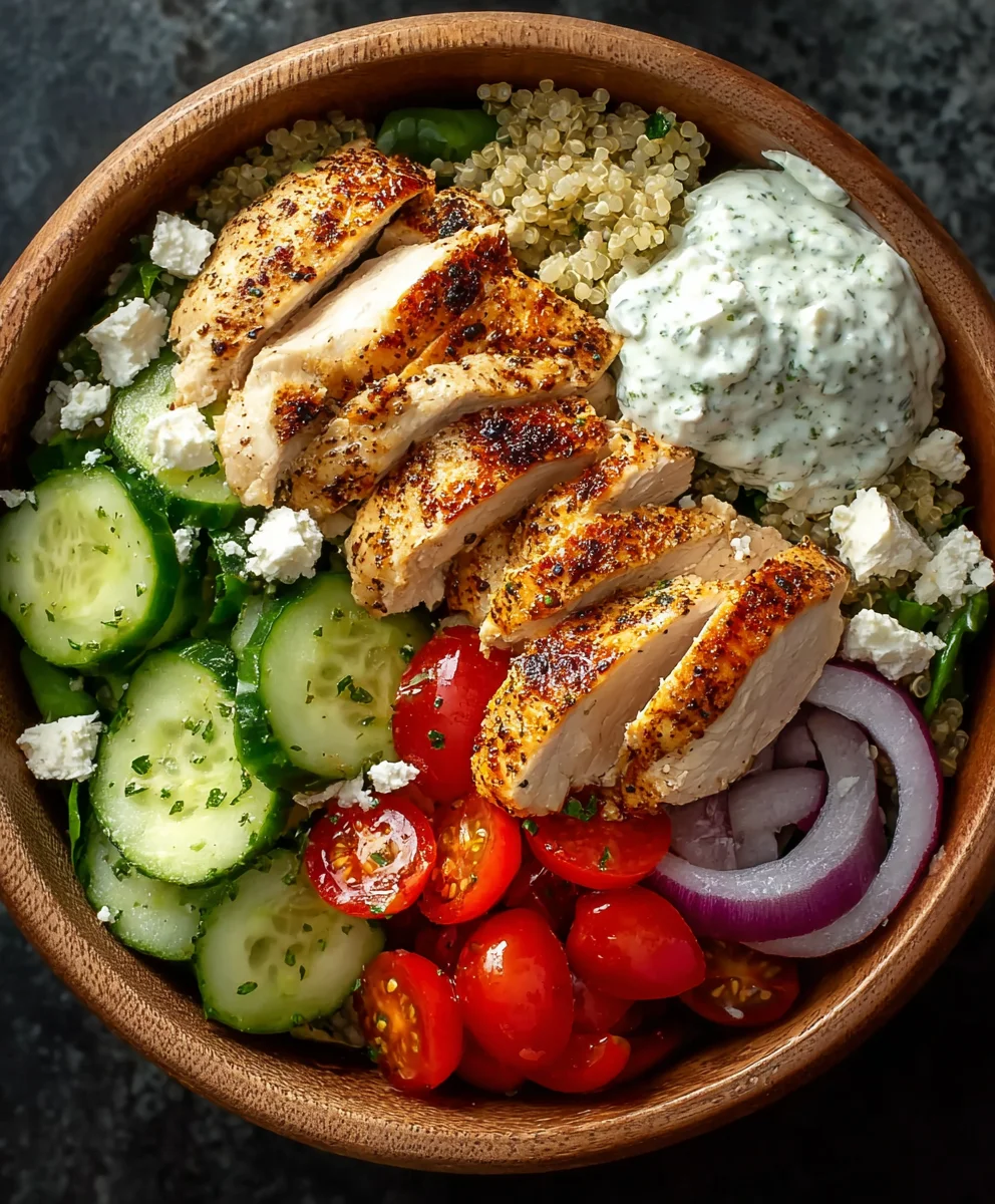 Greek Chicken Gyro Bowl- Delicious & Easy Dinner
