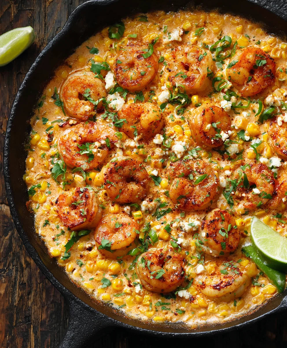 Shrimp Creamed Corn One-Pan Meal Quick & Easy