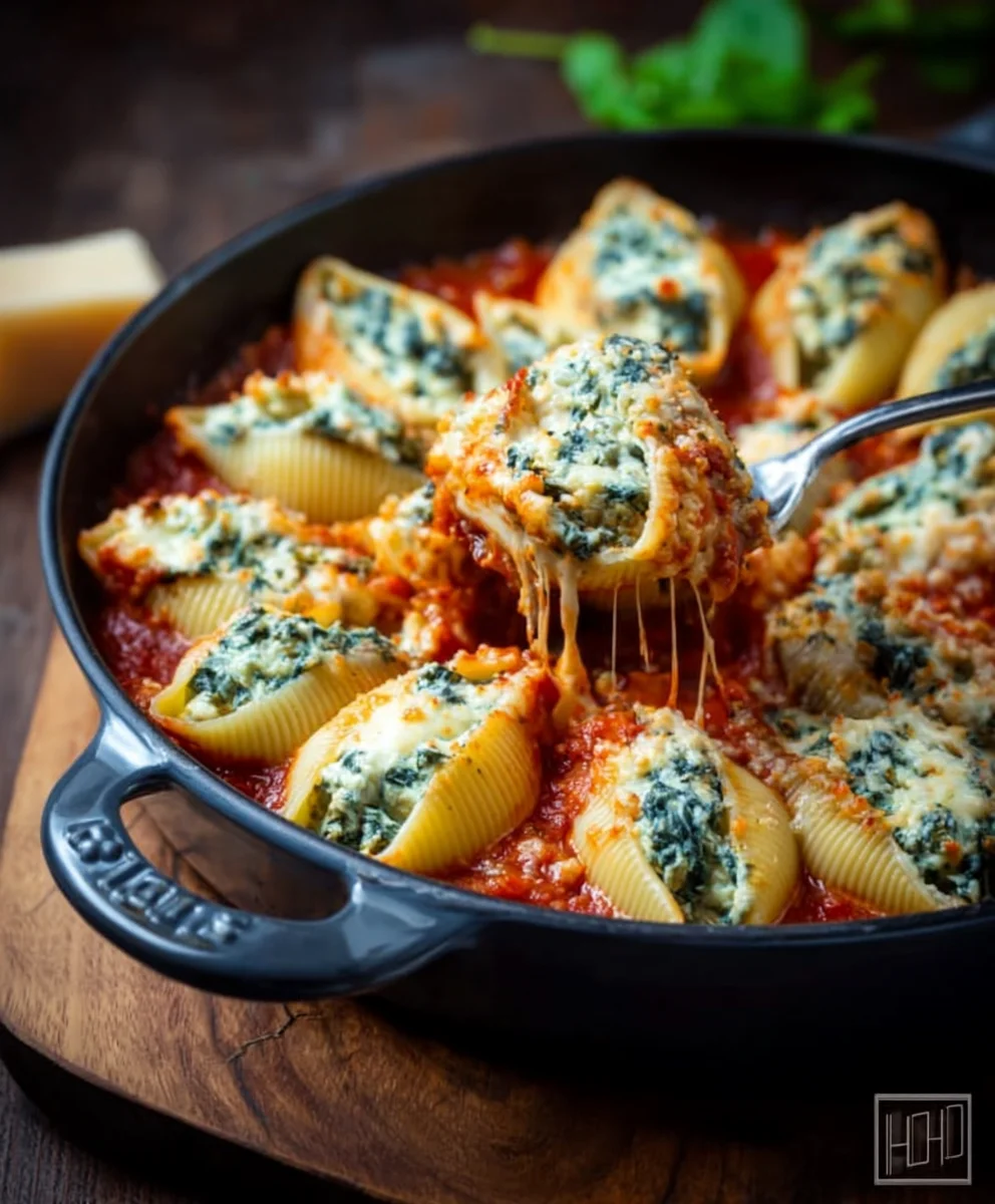 Easy Spinach Ricotta Stuffed Shells Recipe