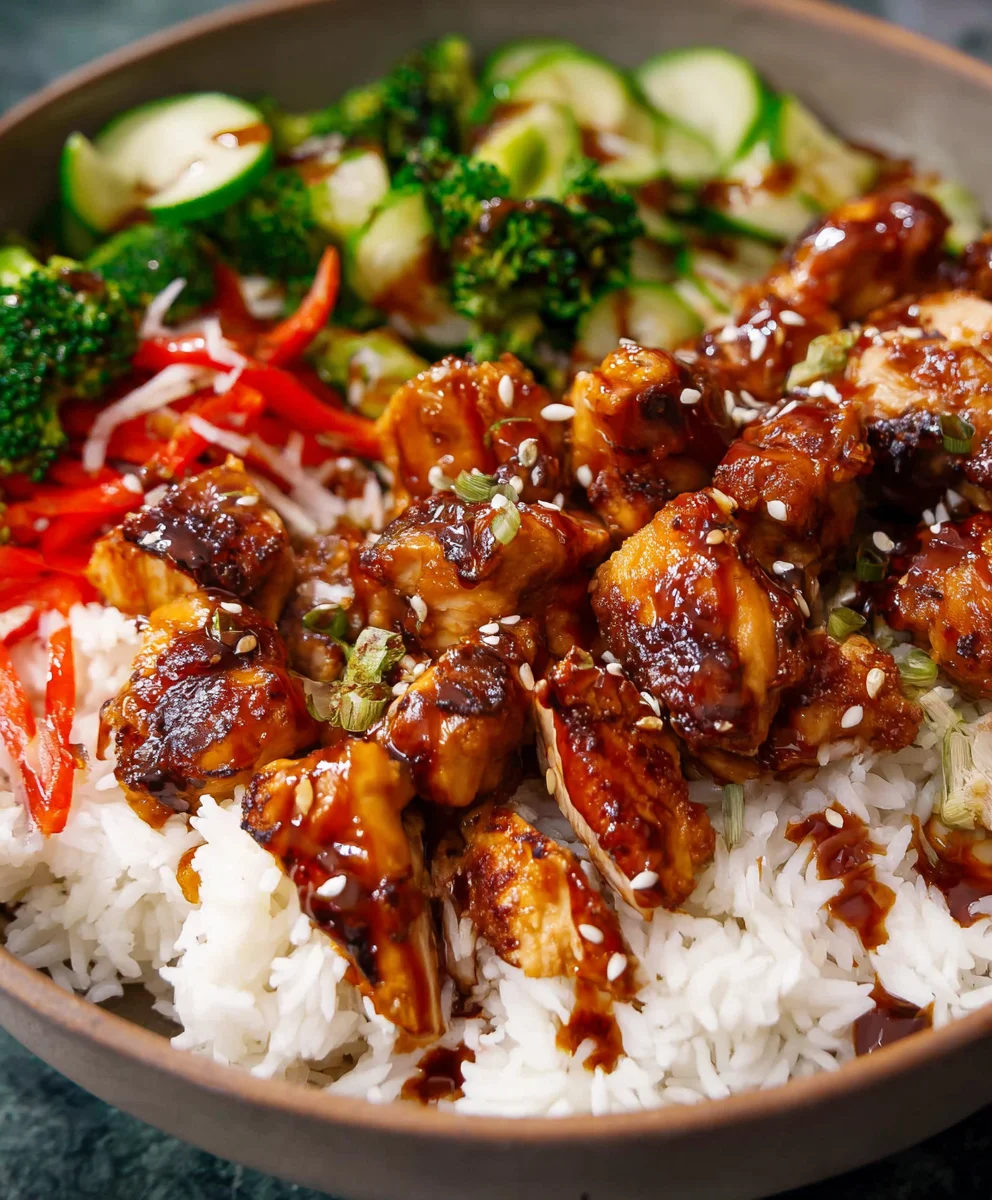 Easy Sticky Chicken Bowls-Flavorful & Quick Meal