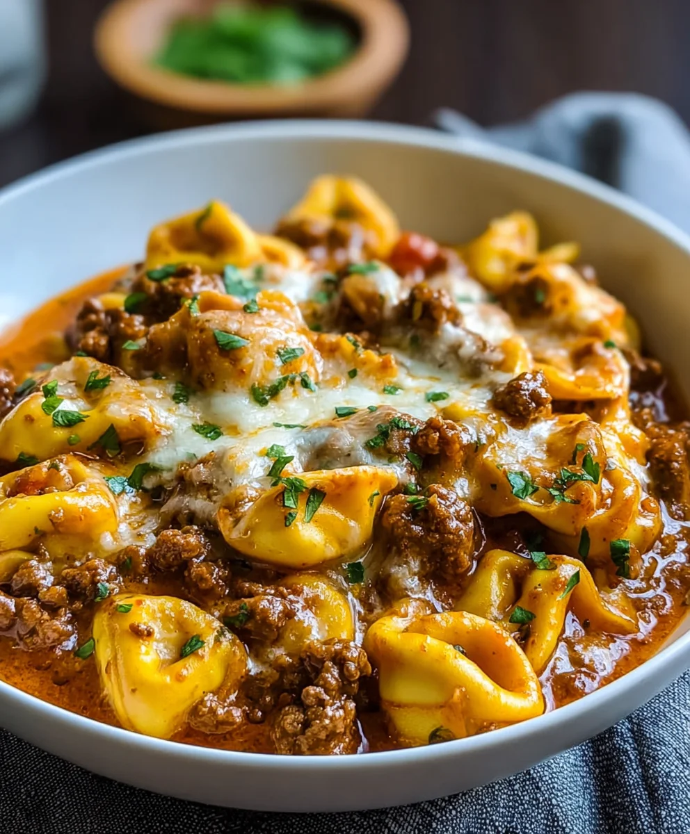 Cheesy Beef Enchilada Tortellini Easy Recipe