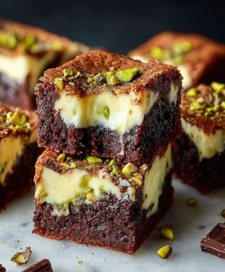 Pistachio Cheesecake Brownies- Decadent Dessert Recipe