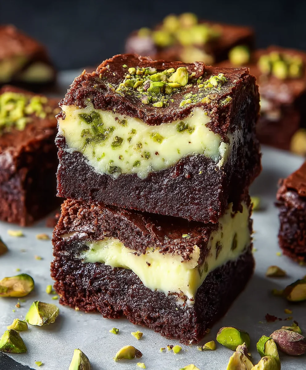 Pistachio Cheesecake Brownies- Decadent Dessert Recipe