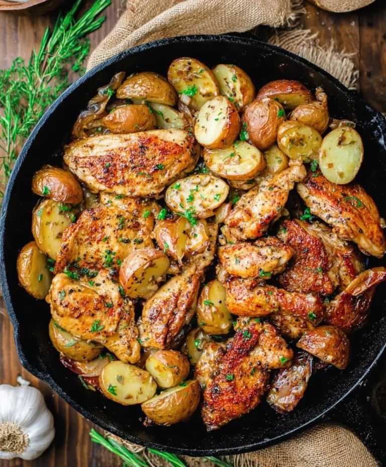 Garlic Butter Beef and Potatoes Skillet Dinner