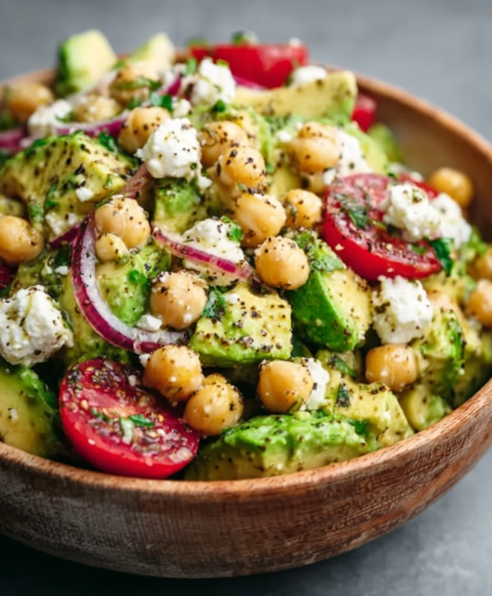 Chickpea Feta Avocado Salad - Easy & Delicious