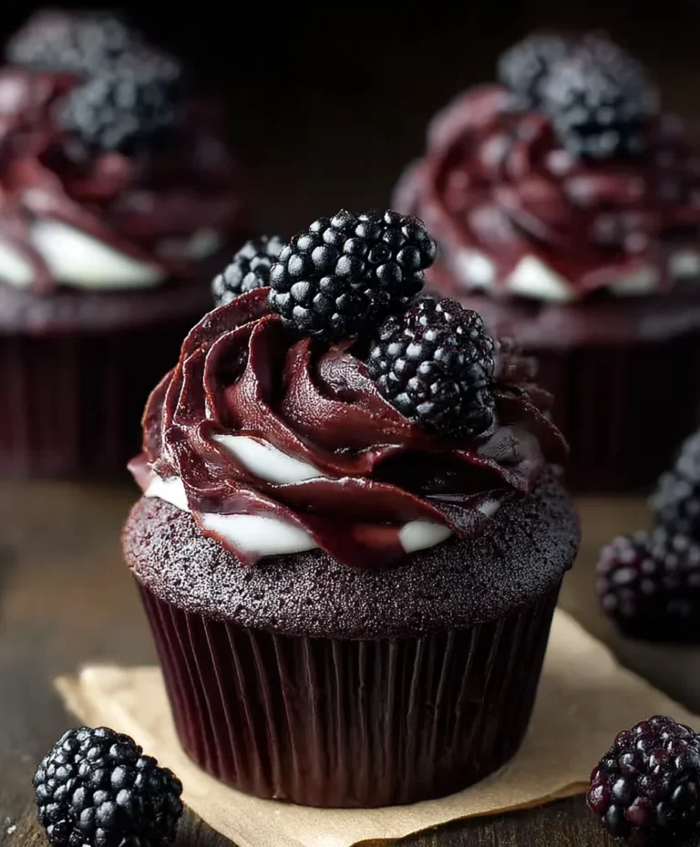 Dark Chocolate Blackberry Cupcakes-Rich & Delicious Recipe