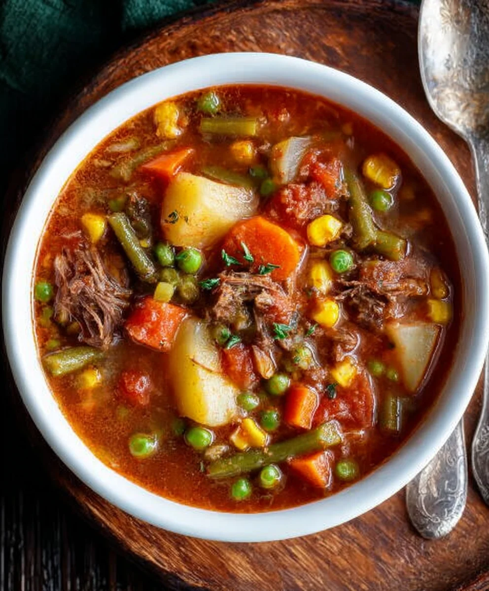 Mom's Old-Fashioned Vegetable Beef Soup Recipe