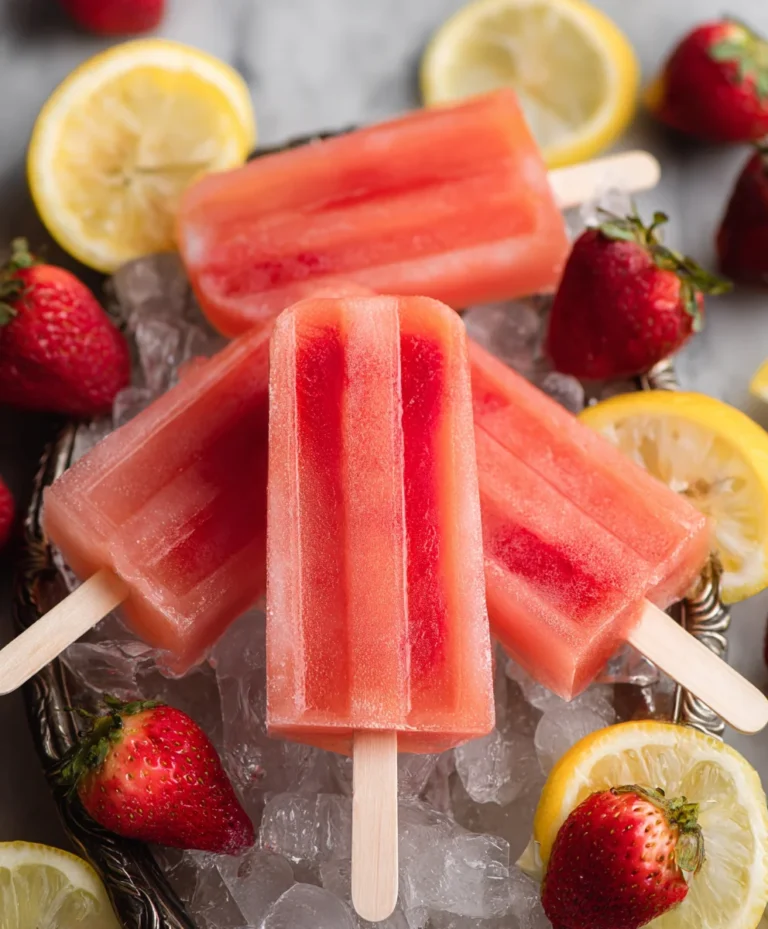 Strawberry Lemonade Popsicles-Refreshing Summer Treat