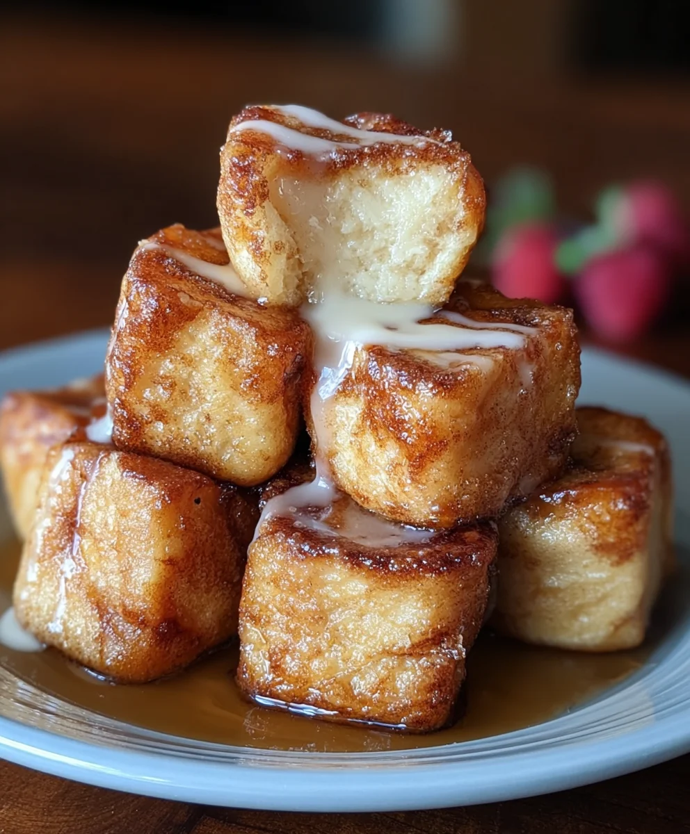 Cinnamon Roll French Toast Bites-Sweet Breakfast Treat