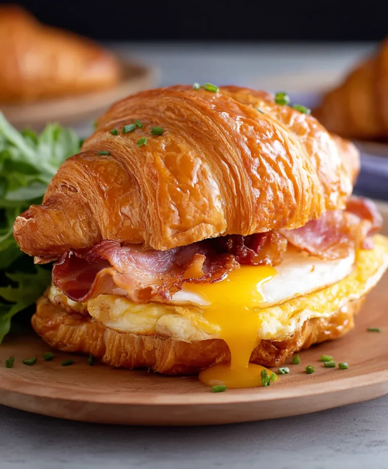 Easy Croissant Breakfast Sandwiches-Quick Delicious Meal