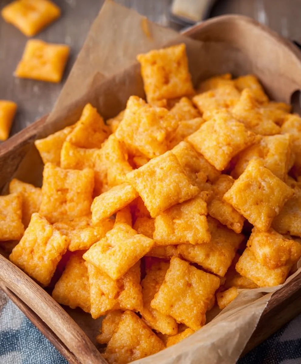 Homemade Cheddar Cheese Crackers - Cheez Its Made Easy