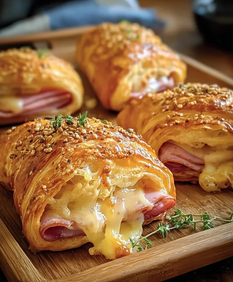 Baked Beef Beef Ham Cheese Croissants- Easy Recipe