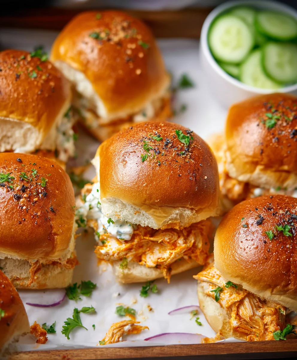 Spicy Buffalo Chicken Sliders - Quick & Easy Bites