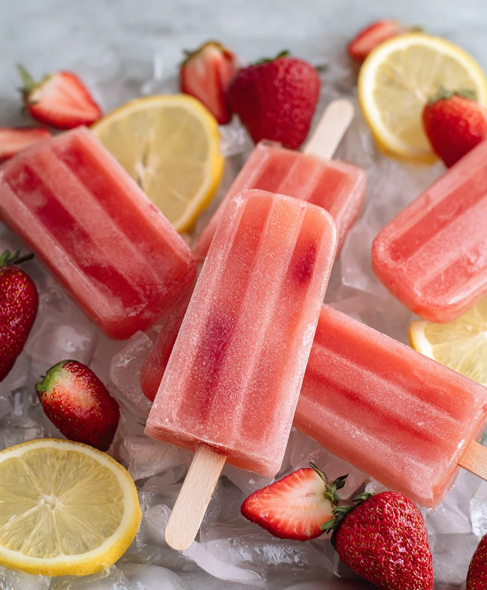 Strawberry Lemonade Popsicles-Refreshing Summer Treat