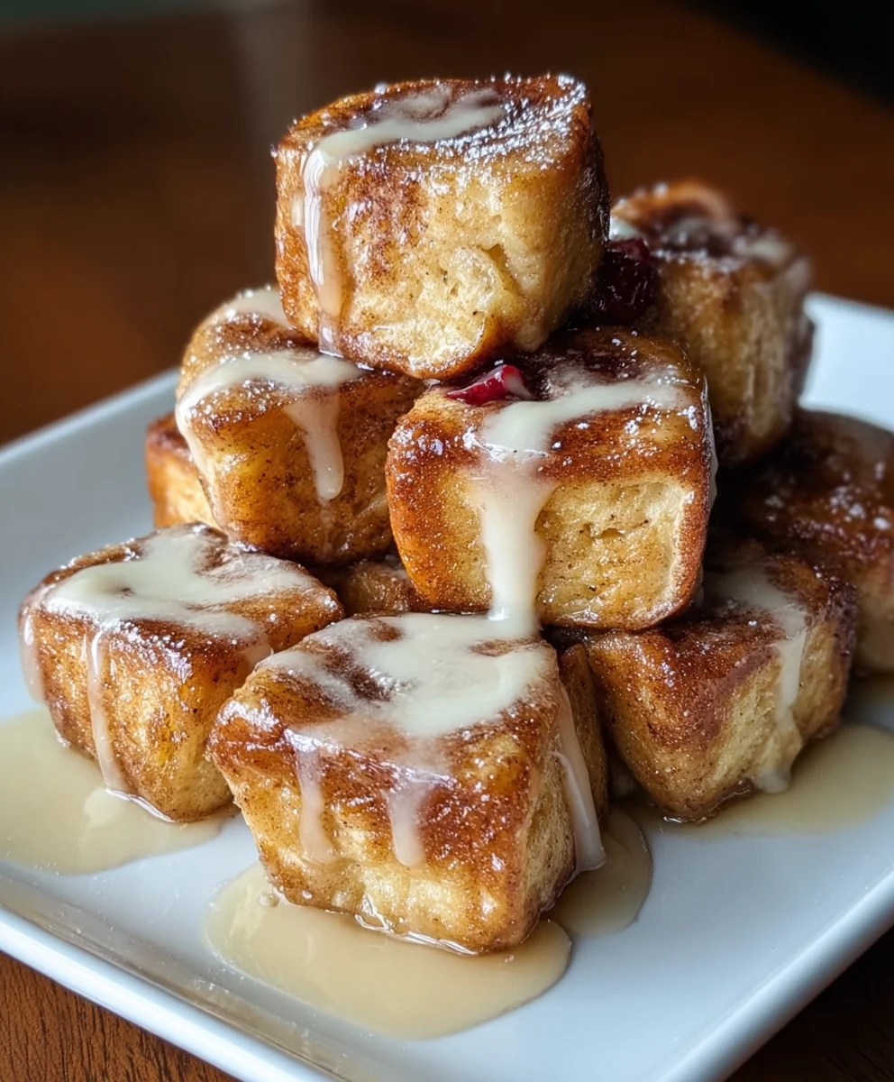 Cinnamon Roll French Toast Bites-Sweet Breakfast Treat