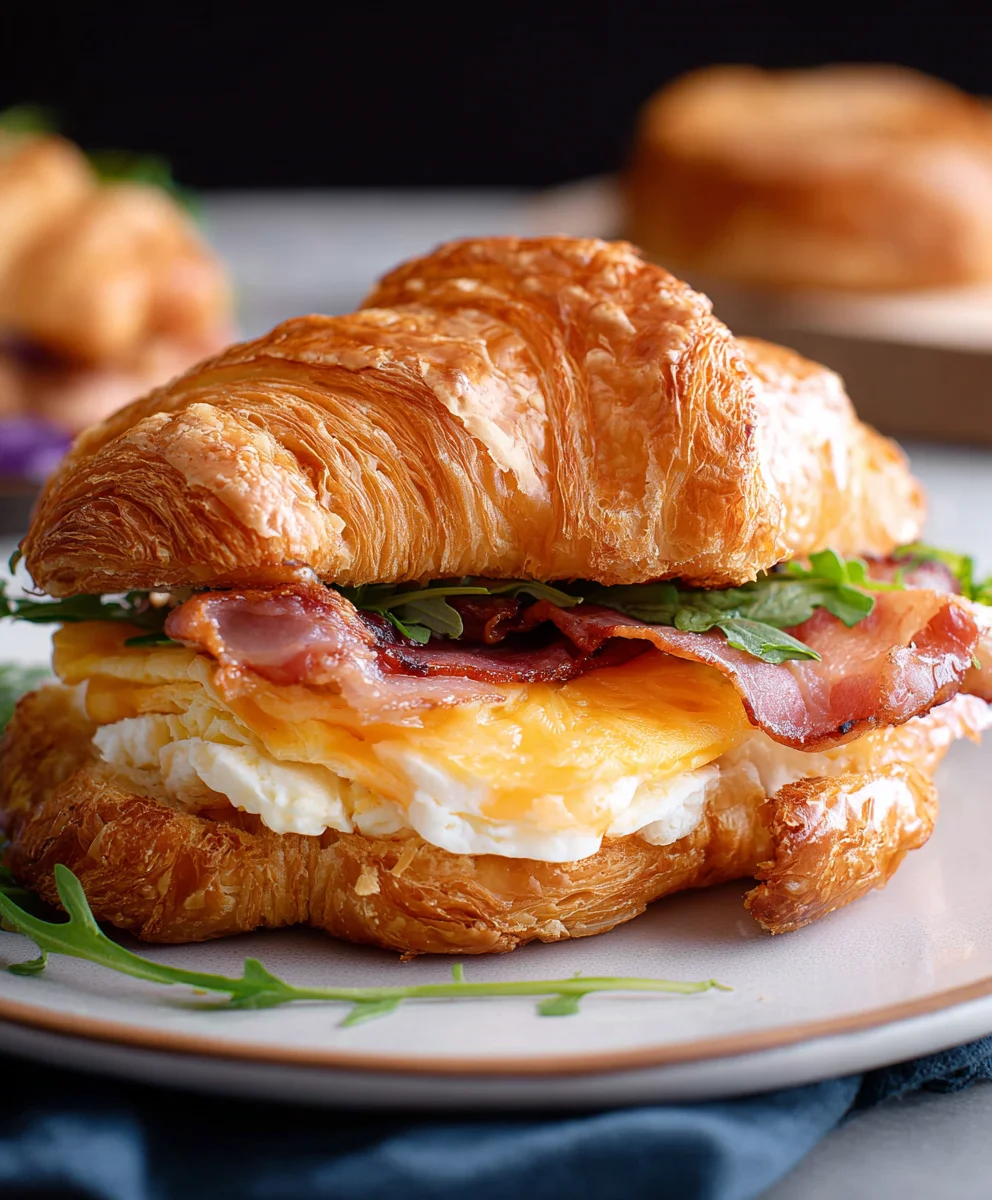 Easy Croissant Breakfast Sandwiches-Quick Delicious Meal