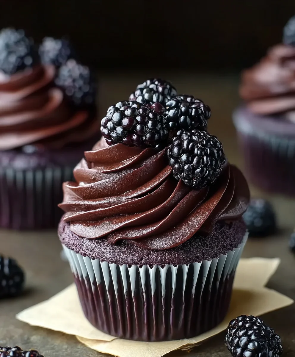 Dark Chocolate Blackberry Cupcakes-Rich & Delicious Recipe