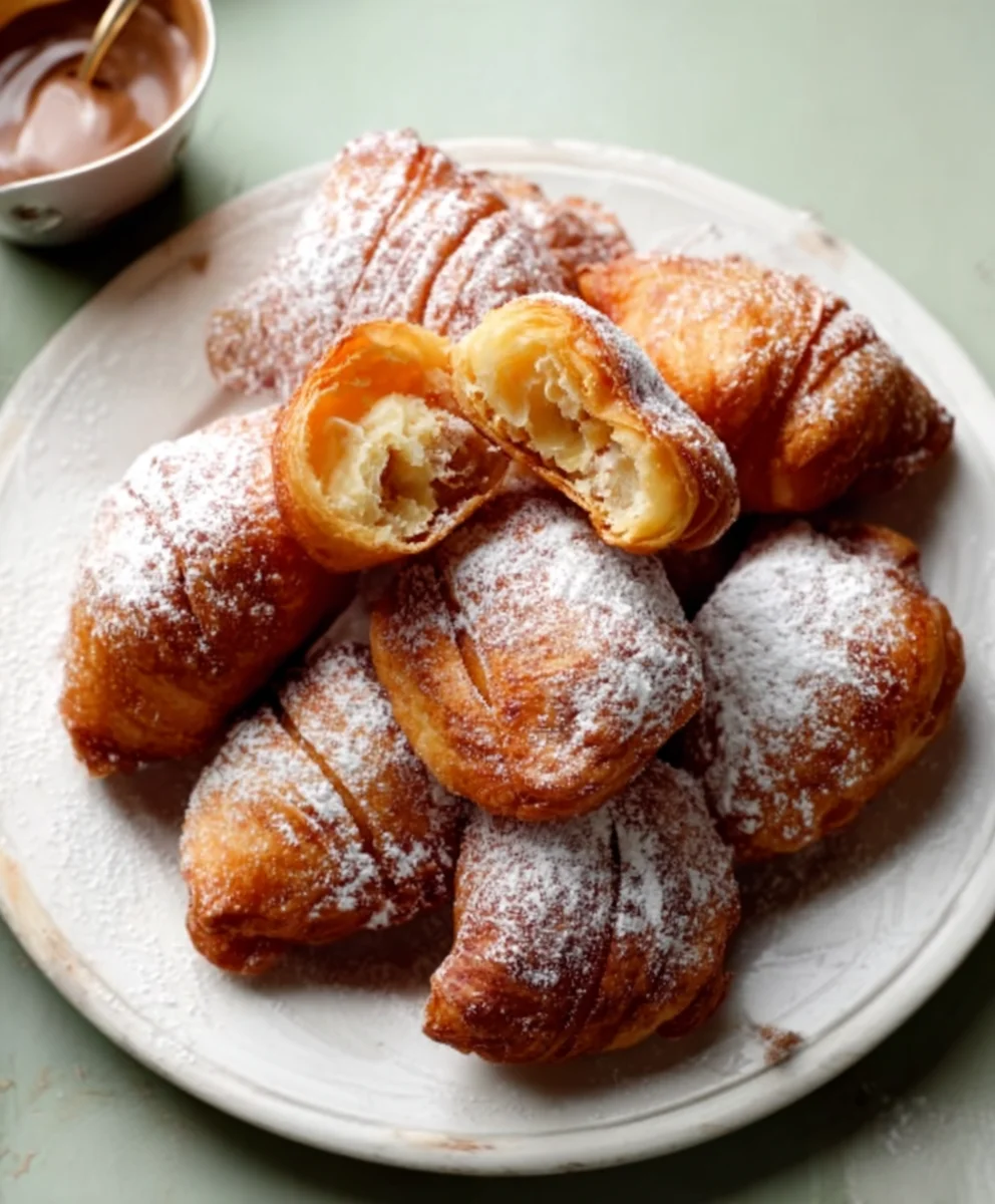 Fried Croissant Beignets- Easy Dessert Recipe