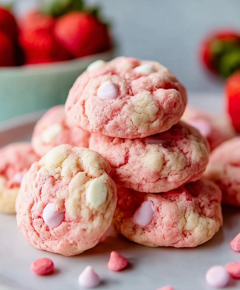 Easy Strawberry Cake Mix Cookies Recipe