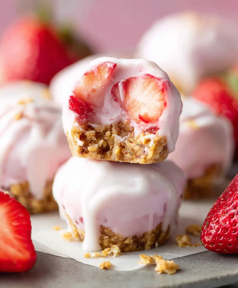 Easy Strawberry Yogurt Bites Healthy No-Bake Snack