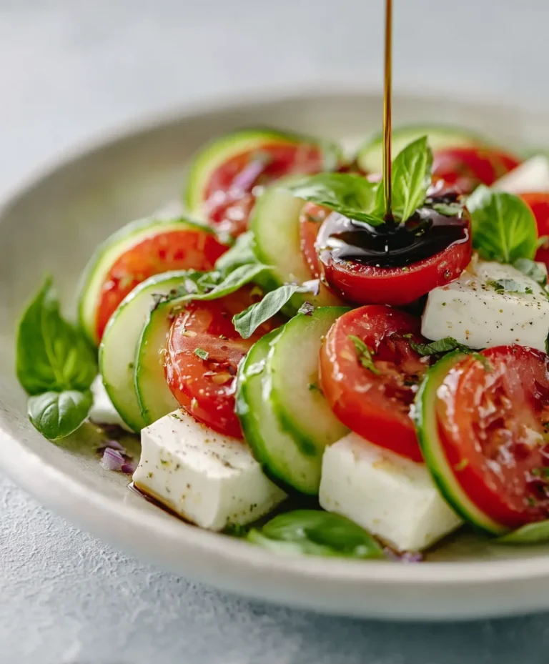 Fresh Cucumber Caprese Salad – Easy & Delicious Recipe