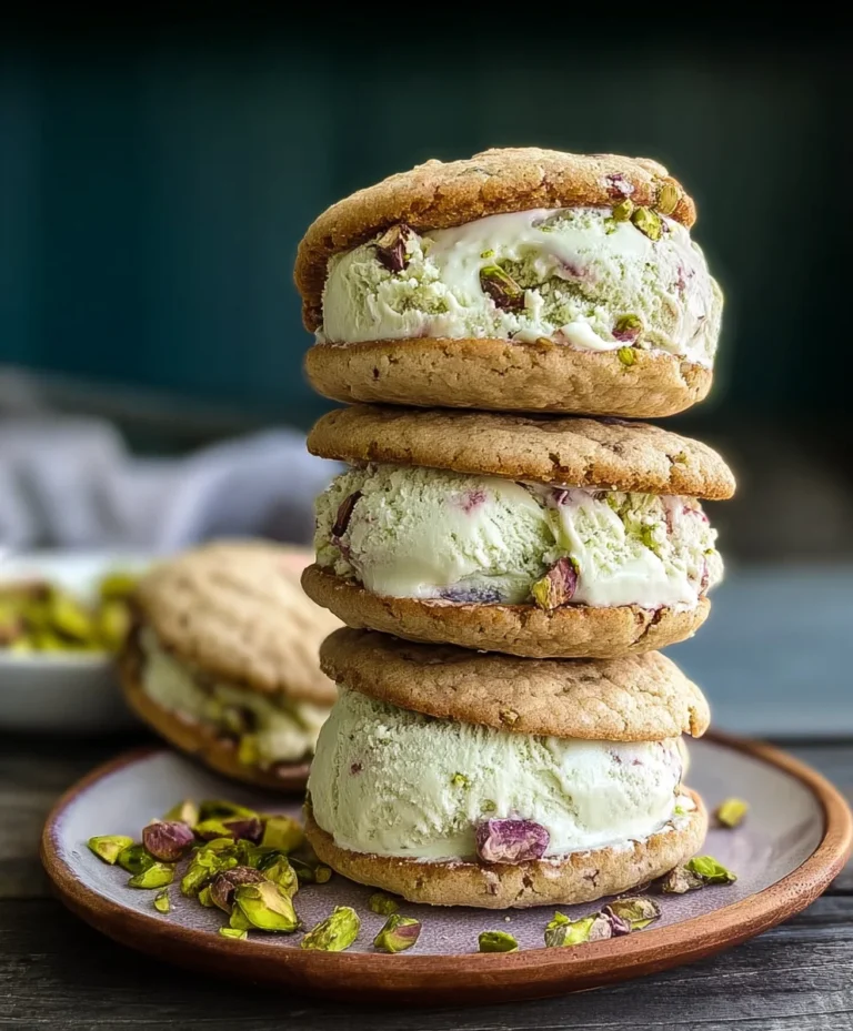 Pistachio Cookie Ice Cream Sandwiches – Easy Dessert