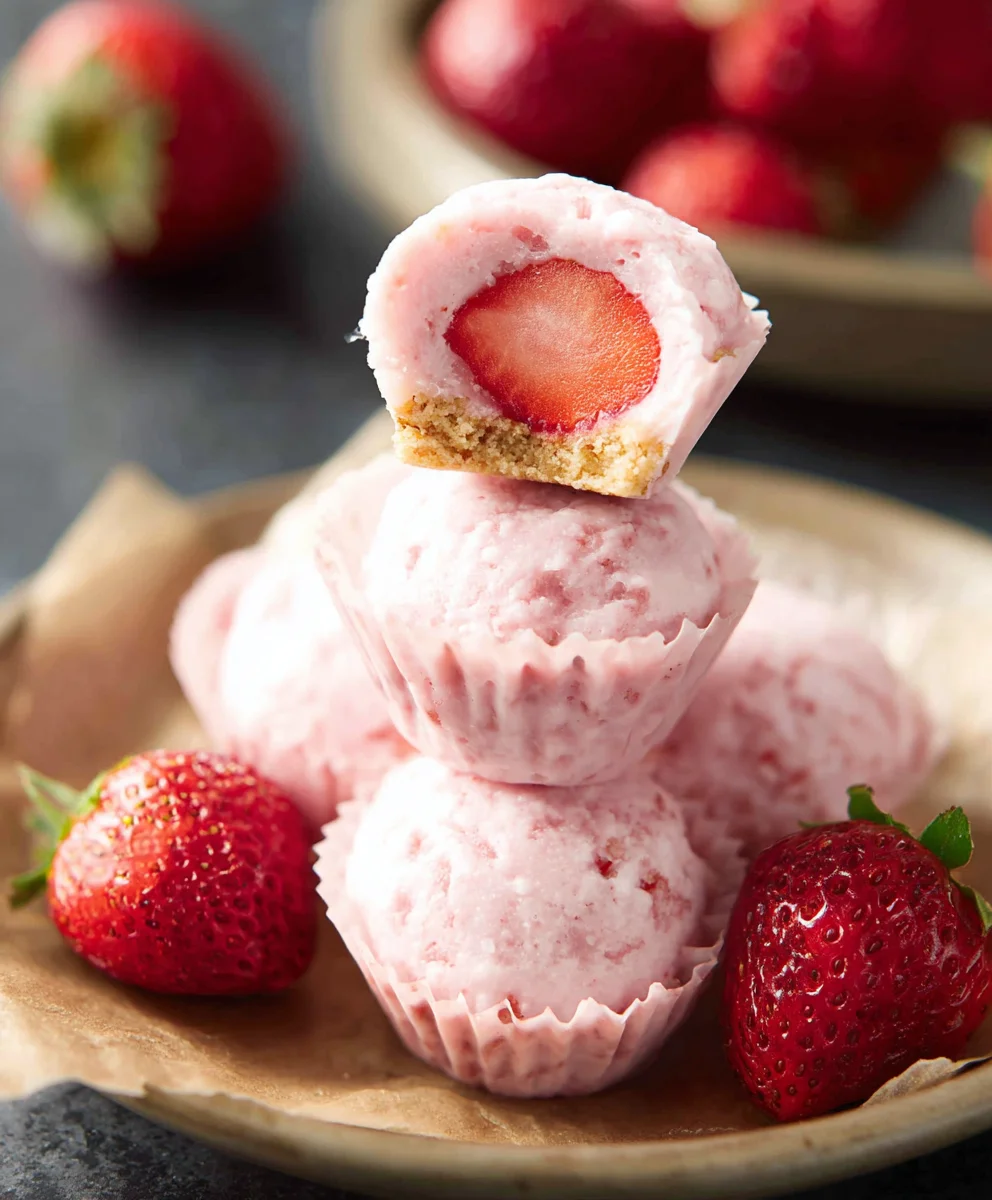 Easy Strawberry Yogurt Bites Healthy No-Bake Snack