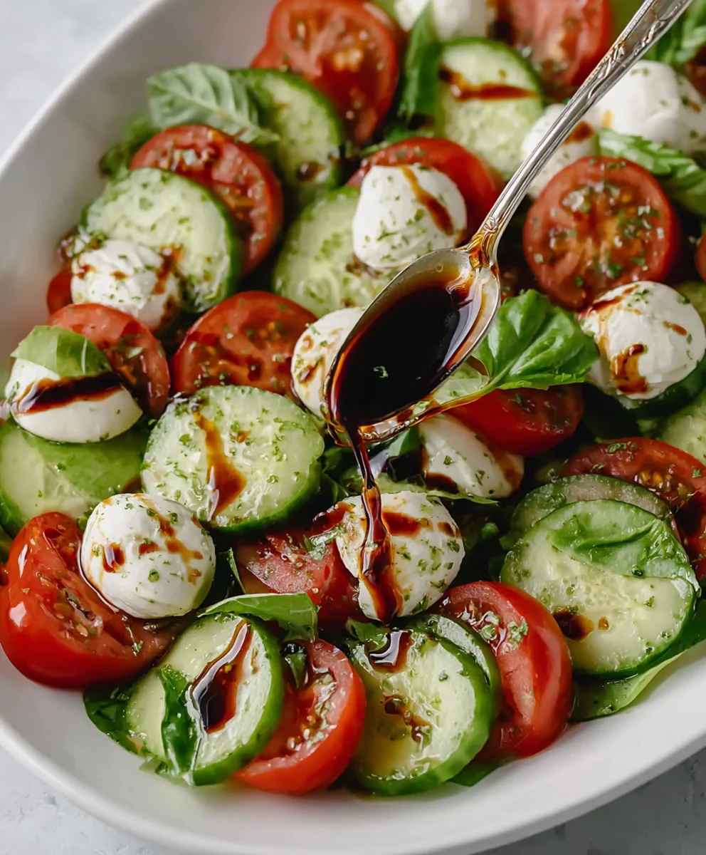 Fresh Cucumber Caprese Salad - Easy & Delicious Recipe