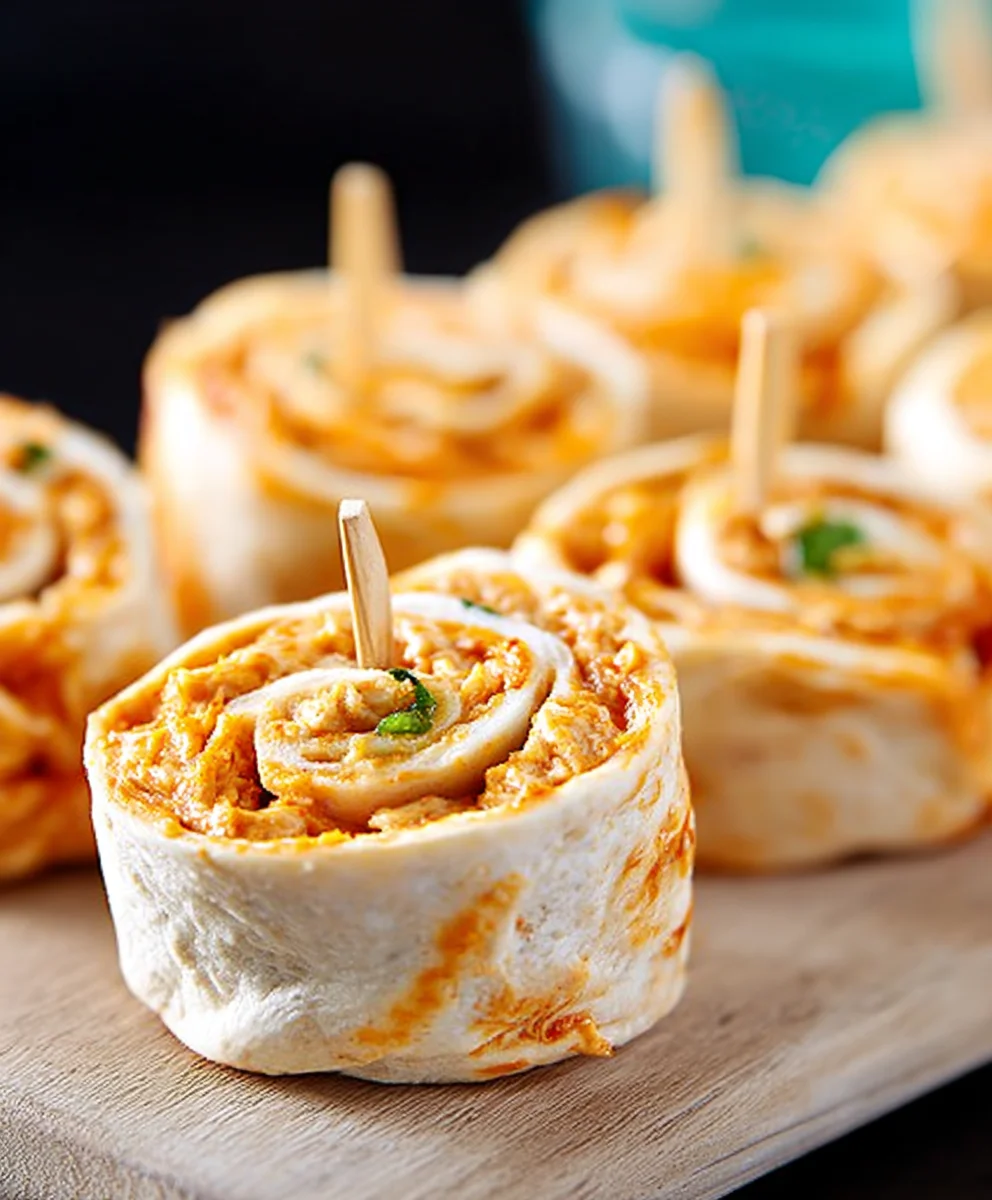 Spicy Buffalo Chicken Tortilla Pinwheels Recipe-Easy Appetizer