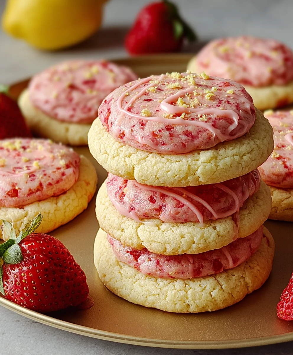 Strawberry Lemonade Cookies-Zesty & Sweet Treat