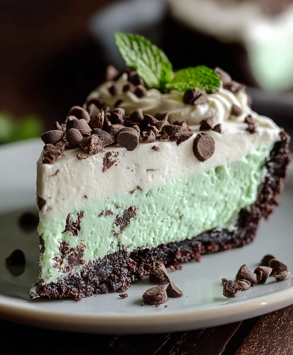 Easy No-Bake Mint Chocolate Chip Cheesecake