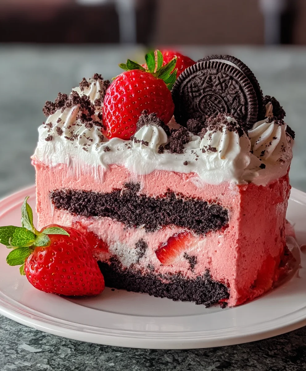 Strawberry Oreo Cake-Decadent Dessert Delight