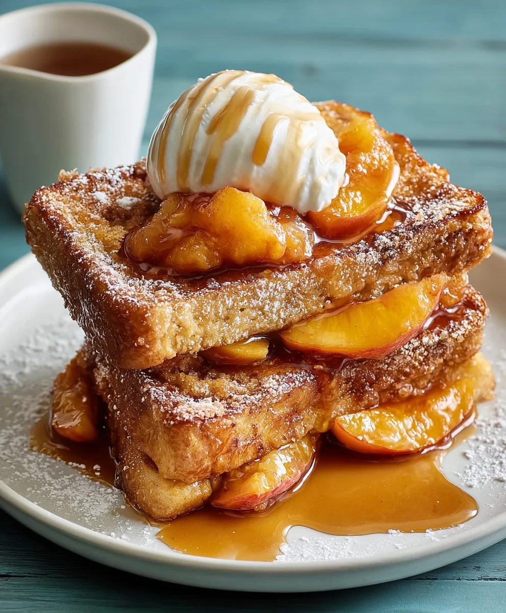 Easy Peach Cobbler French Toast Breakfast Treat