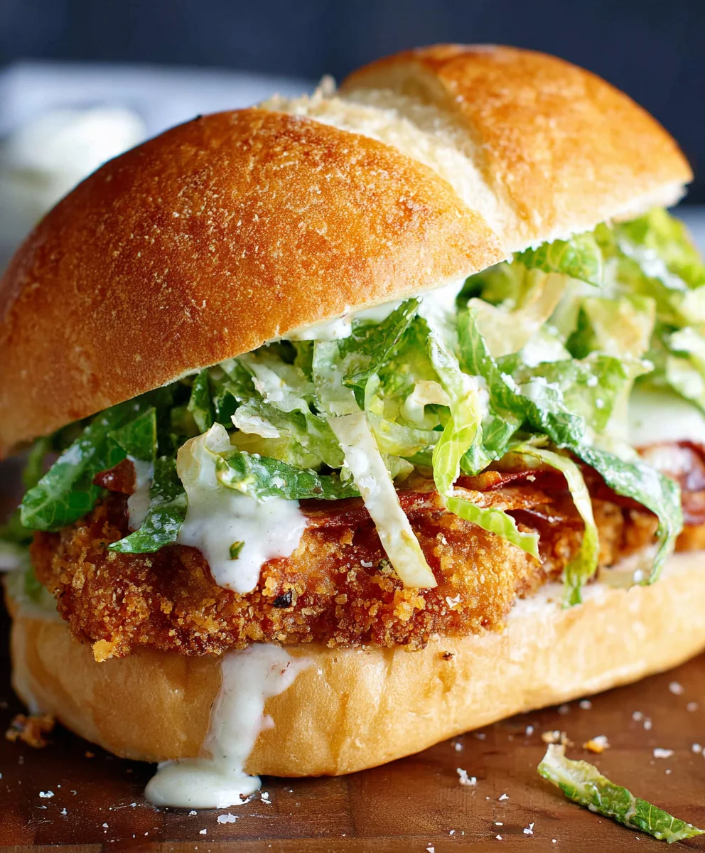 Crispy Chicken Caesar Sandwich Recipe-Easy & Delicious