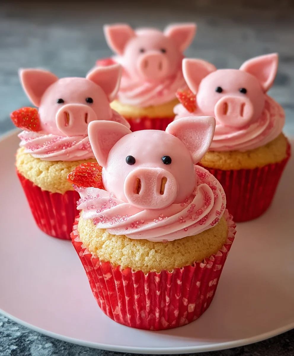 Strawberry Swirl Cupcakes - Cute Beef Piggy Treats