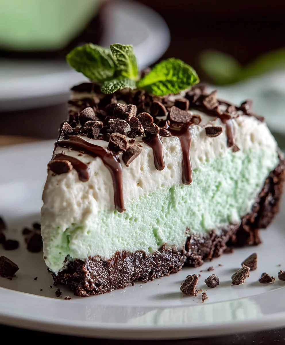 Easy No-Bake Mint Chocolate Chip Cheesecake