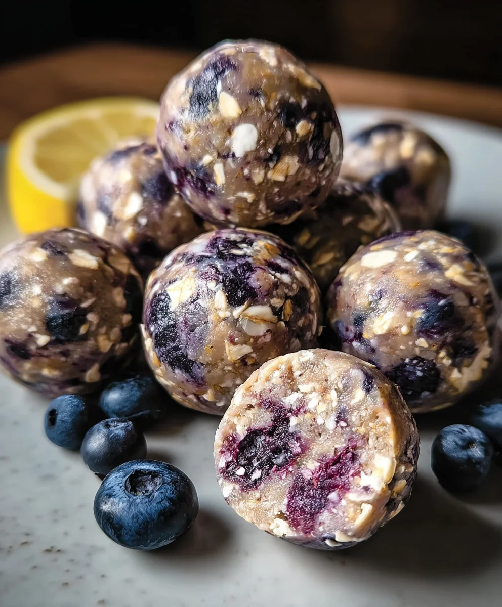 No-Bake Lemon Blueberry Protein Bites Recipe